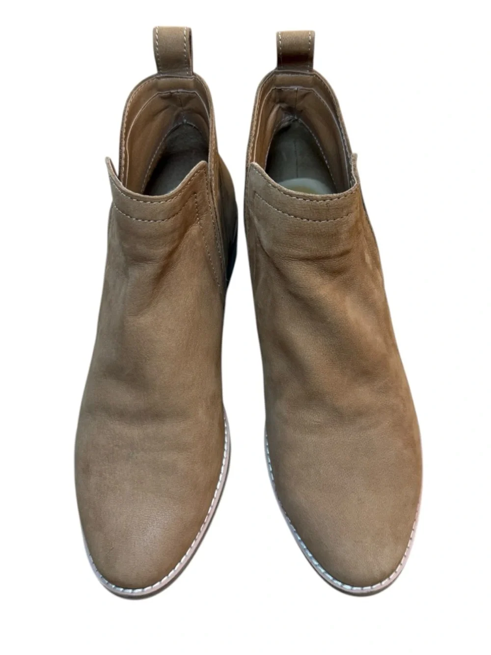 Dolce Vita Brown Leather Women’s Ankle Boots Low Heel Chelsea Bootie, Size 8 EUC
